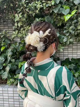 ミディアム ヘアアレンジ カワシマ セイカのヘアスタイル