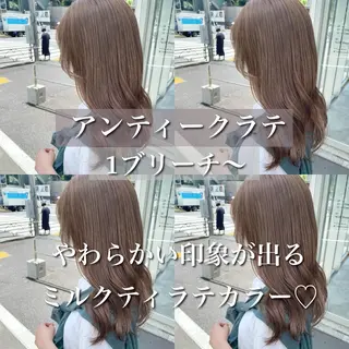 セミロング カラー 💖韓国×王道 ハイトーン💖のヘアスタイル