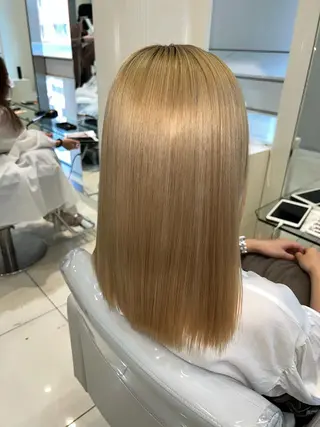 ロング 縮毛矯正/髪質改善/ ブリーチ/東陽町✨のヘアスタイル