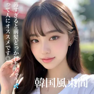 セミロング カラー 韓国ヘア♡ 顔まわりカットayaのヘアスタイル