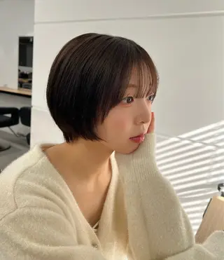 ショート 縮毛矯正/ハイトーン /パーマ/前原汐🎐のヘアスタイル