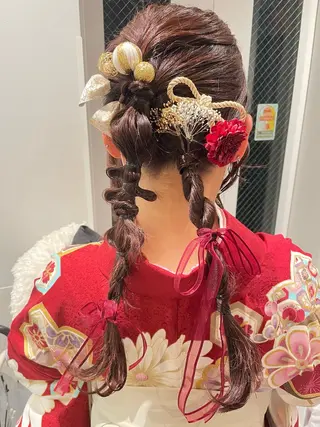 セミロング ヘアアレンジ ダブルカラー🦖 /髪質改善⚡️しおりのヘアスタイル