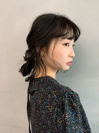 ミディアム カラー パーマ ヘアアレンジ メンズ キッズ ネイル マツエク・マツパ #tag 稗田綾加のヘアスタイル