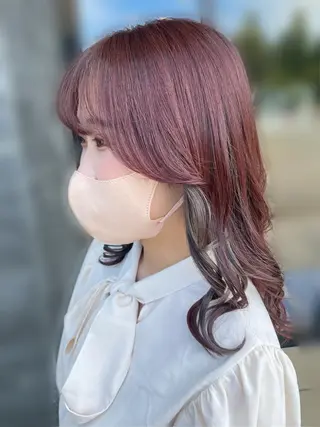 セミロング カラー KANGOLSALON 富山セントラル所属・松井 亜美のヘアスタイル