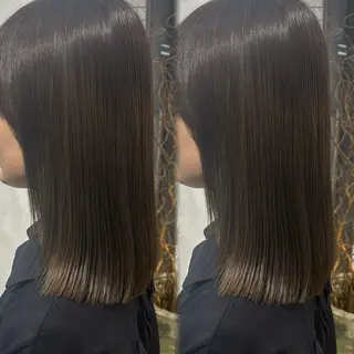 セミロング カラー 髪質改善ストレート /暖色カラー🎀🪞のヘアスタイル