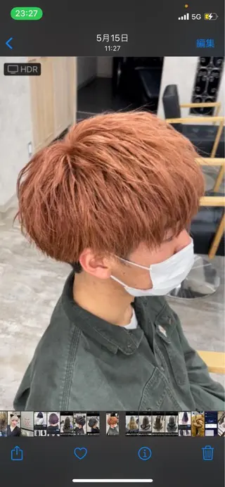 カラー メンズ 🍑🧋ハイトーン 暖色カラーlucaのヘアスタイル