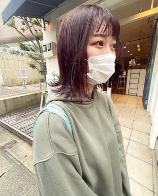 ミディアム カラー ホンダリサコ 透明感カラー/ボブのヘアスタイル