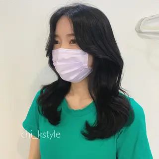 セミロング 現地韓国ヘア🇰🇷 Chisaki치사키のヘアスタイル