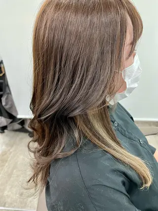 セミロング カラー 新宿/小顔レイヤー/ 顔まわり/西慶太朗のヘアスタイル