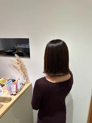 ミディアム レイヤー/蟹江/ くすみカラー/川口のヘアスタイル