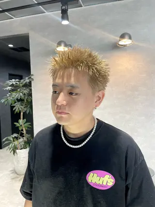 ショート カラー メンズ 垢抜けハイトーン☀/ 笑顔の美容師/しゅんのヘアスタイル