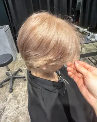 ショート カラー メンズ ROIS渋谷【ロイス】所属・高橋大樹/ブリーチ/ ハイトーン/艶カラーのヘアスタイル