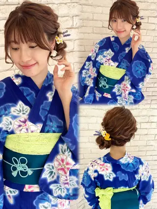 ヘアアレンジ 白髪ぼかしハイライト ヘアアレンジのヘアスタイル