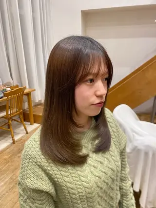 セミロング 小顔レイヤーカット /似合わせヘアまなみのヘアスタイル