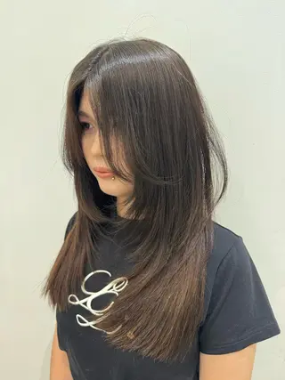 ロング rioカット無料縮毛 矯正♡韓国レイヤーのヘアスタイル