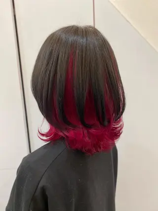 ミディアム ゆぴ☾‪/推しカラー /ハイトーンのヘアスタイル