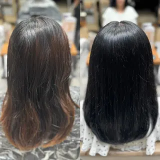 セミロング カラー 新宿透明感カラー 髪質改善/吉川怜奈のヘアスタイル