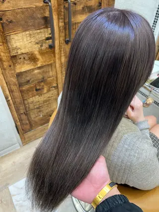 ロング 縮毛矯正/ブリーチ なしダブルカラー輝希のヘアスタイル