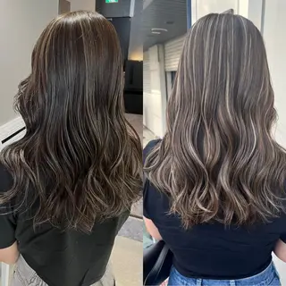 ロング カラー KANA🎀韓国 🇰🇷ハイライトのヘアスタイル