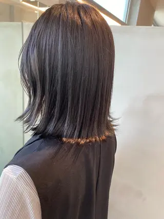 ミディアム 透明感モテ艶髪カラー Gallicaイリサのヘアスタイル