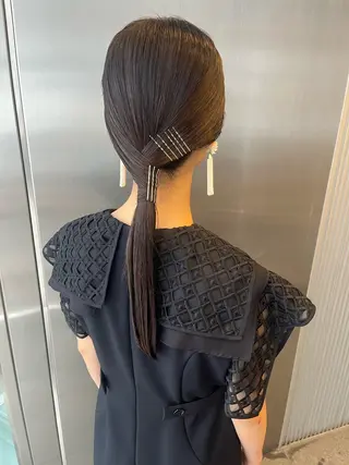 セミロング ヘアアレンジ ⭐️ アユミ⭐️のヘアスタイル