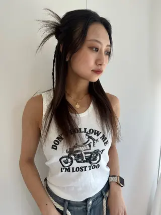 ロング ヘアアレンジ マイ/カットモデル /暖色カラーのヘアスタイル