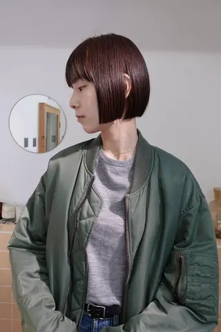 ショート カラー nelke/レイヤー 立川/ブリーチのヘアスタイル