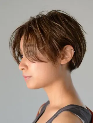 ショート カラー 💎ハイライトカラー /髪質改善カラー💎のヘアスタイル