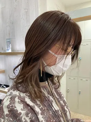 ミディアム カラー 野村 さなみ✨ぱっつんボブのヘアスタイル