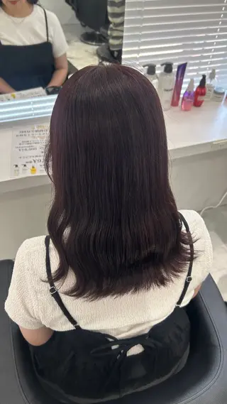ロング 亀山雄貴/艶カラー/ 酸性縮毛矯正のヘアスタイル