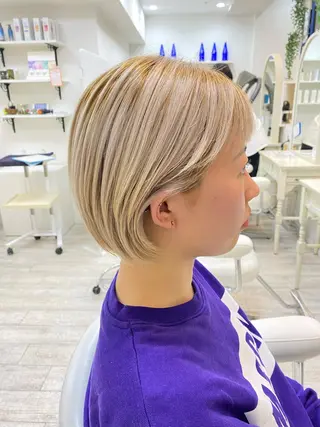 ショート ⭐️透明感カラー/ パーマ⭐️宮野翔のヘアスタイル