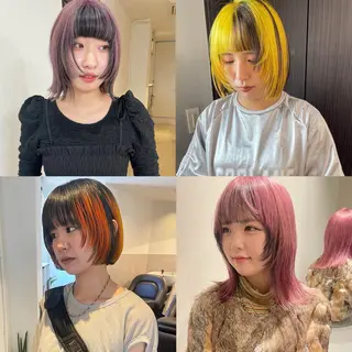 ショート カラー MIU/ルーツカラー 顔まわりレイヤーのヘアスタイル