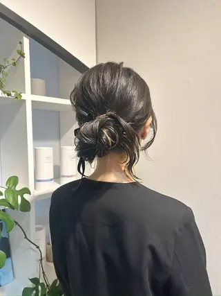 ミディアム ヘアアレンジ アレンジ/新宿 透明感カラー/ヤノのヘアスタイル