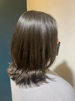 ミディアム ボブ/透明感カラー 岸本涼奈のヘアスタイル