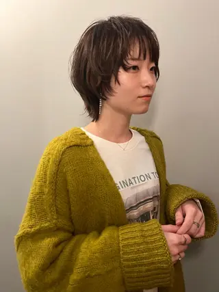 ショート ショート/ボブ/ パーマ/柏原良亮のヘアスタイル