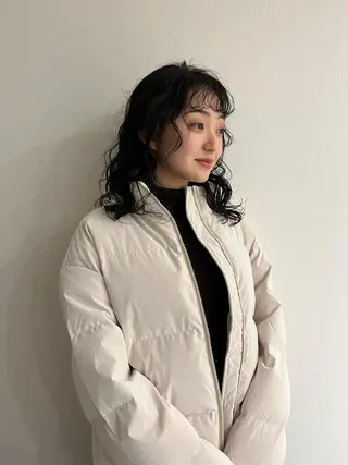 ミディアム パーマ メンズハイトーン/栄 /イトウタケルのヘアスタイル