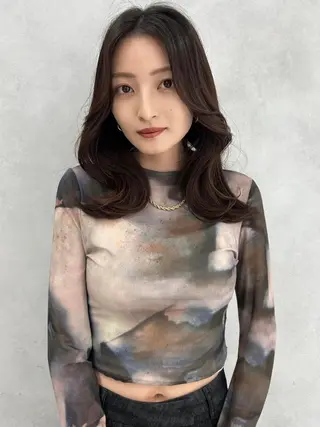 セミロング カラー 盛れる韓国ヘア🩰/ 透明感カラー/華のヘアスタイル