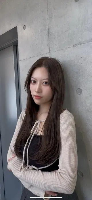 ロング カラー パーマ レイヤー/グレージュ 赤み消し/コウスケのヘアスタイル