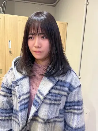 セミロング カラー ハッシュカット🐈 韓国レイヤー/ののかのヘアスタイル