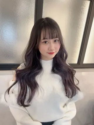 ロング カラー &chaLme   心斎橋所属・emi/髪質改善/ 韓国風/艶カラーのヘアスタイル