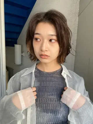 ショート カラー パーマ yiye 青山所属・無料カットモデル募集 🌱ひょうがのヘアスタイル