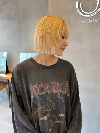 ミディアム カラー 韓国ボブ&顔まわり レイヤー♡TOMOEのヘアスタイル