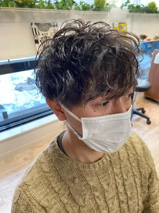 パーマ メンズ 波巻きスパイラル/ メンズパーマ/ゆうひのヘアスタイル