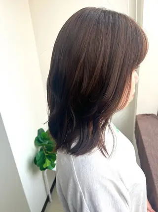 ミディアム カラー Sherry/R 三川町 山本なつみのヘアスタイル