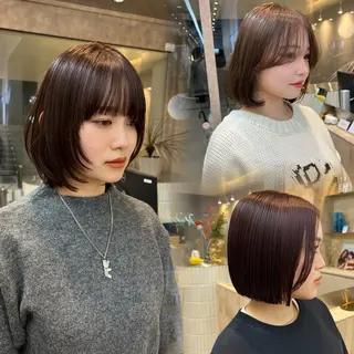 ショート カラー ひより🩷韓国ヘアー _髪質改善カラーのヘアスタイル