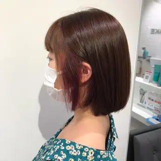 ミディアム カラー 【暖色カラー特化】 中山由梨のヘアスタイル