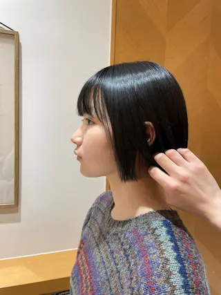 ショート ボブパーマ 井山咲良のヘアスタイル