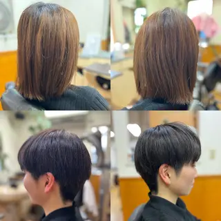 ショート カラー Aile所属・酸性ストレート／カラ ー/山下高明のヘアスタイル