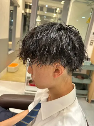 ミディアム パーマ メンズ 💈メンズ特化 美容師サキ💈のヘアスタイル