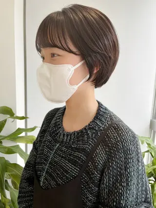 ショート 🫒🫒ブリーチなし 艶カラー🫒ヤマシロのヘアスタイル